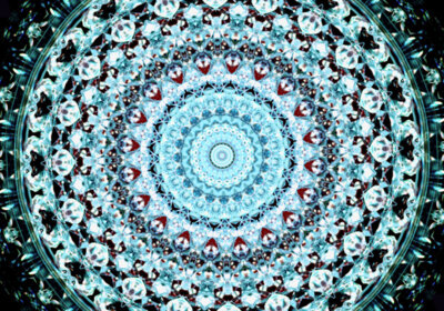 kaleidoscope diamond blue glass shiny radial 