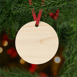 Natural Wood Round Christmas Ornament